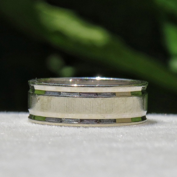 Vintage 14k White Gold Orange Blossom Ring Band 6mm Size 5 3.88g - Picture 3 of 9